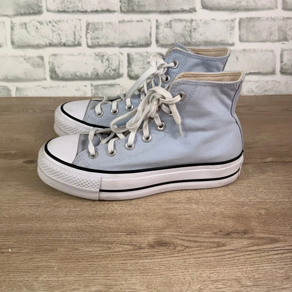 Converse Chuck Taylor All Star Platform Canvas Light Blue Womens 7